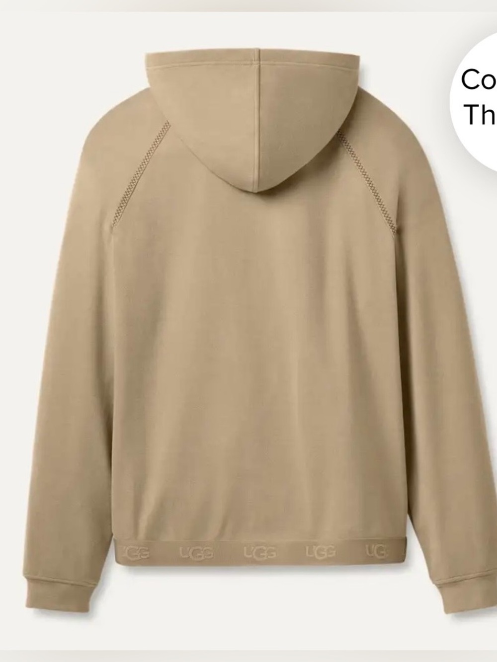UGG Men's Beige Hooded Pullover Sweatshirt - Picture 2 of 7